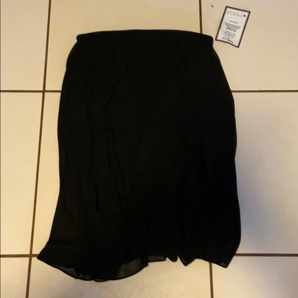 Alex Evenings Black Maxi Skirt Lace Layers